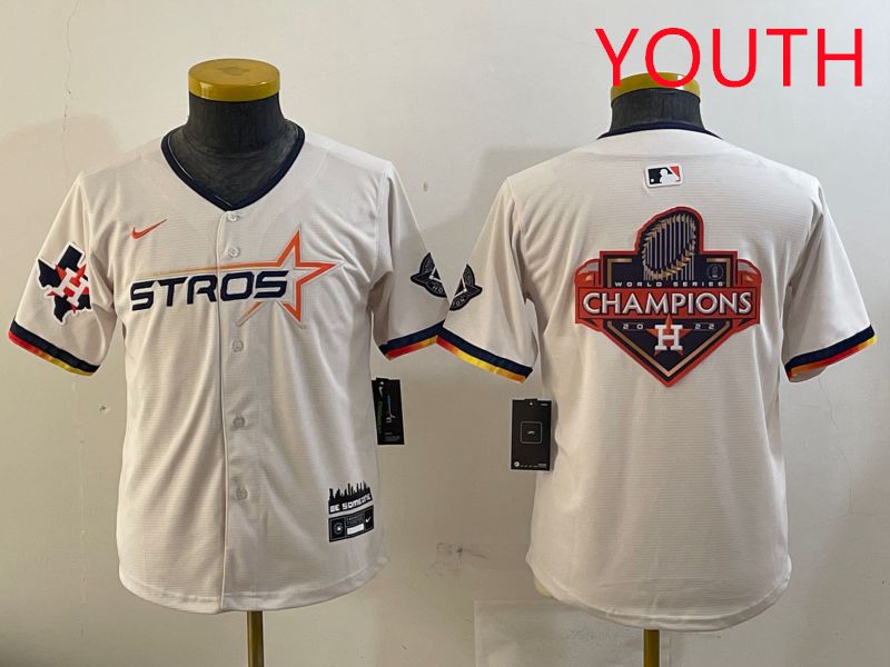 Youth Houston Astros Blank Cream three generations Joint Name 2025 Nike MLB Jersey style 41421->youth mlb jersey->Youth Jersey